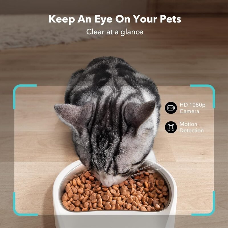 PETLIBRO Automatic Cat Feeder with Camera, 1080P HD Video with Night Vision, 5G WiFi Pet Feeder with 2-Way Audio, Low Food & Blockage Sensor, Motion & Sound Alerts for Cat & Dog Single Tray - Image 2