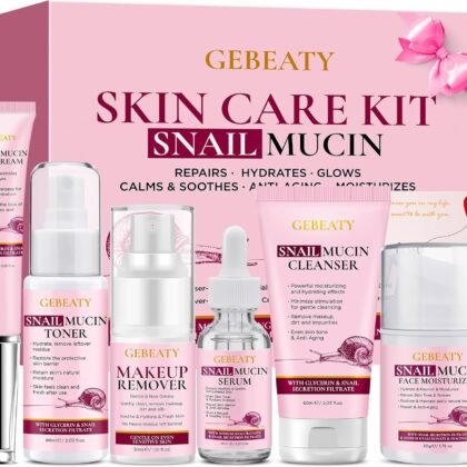 Christmas Gifts for Women,Skin Care Set,Anti-Aging Moisturizing Repair Soothing Snail Mucin Serum Facial Skin Care Routine Kit for Sensitive Dull Skin & Fine Lines,Skincare Gift Set Teenage Teen Girl
