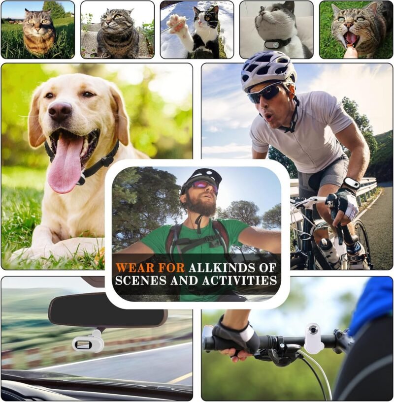 HD 1080P Dog Tracker Collar, No WiFi Needed Cat Collars Camera Sport/Action Camera with Video Records, Mini Body Cam Indoor/Outdoor Wireless Collar Pet Supplies/Stuff Designed for Dogs Birthday Gift - Image 7