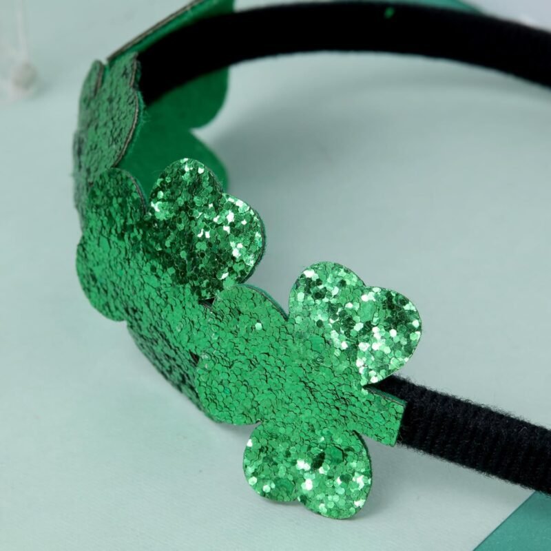 Needzo Saint Patrick's Shamrock Headband, St Patty's Party Accessories, One Size (Sparkly Green) - Image 4