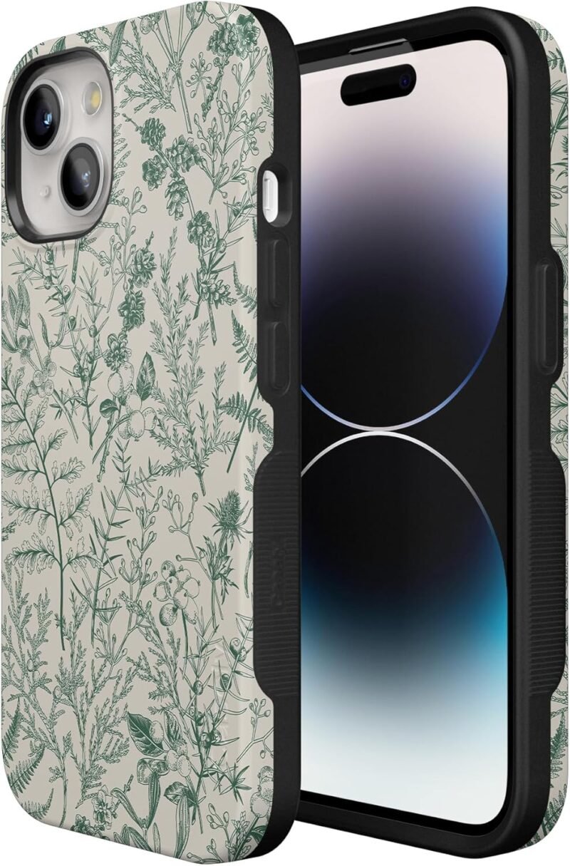 Casely iPhone 14 Case | Sage Garden | Green Floral | Compatible with MagSafe | Bold Protective Design - Image 5