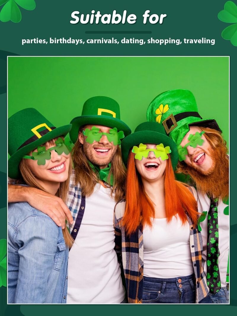 St. Patricks Day Shamrock Sunglasses Bulk Irish Shamrock glasses Green Clover Eyewear St Patrick Party Favor Supply - Image 6