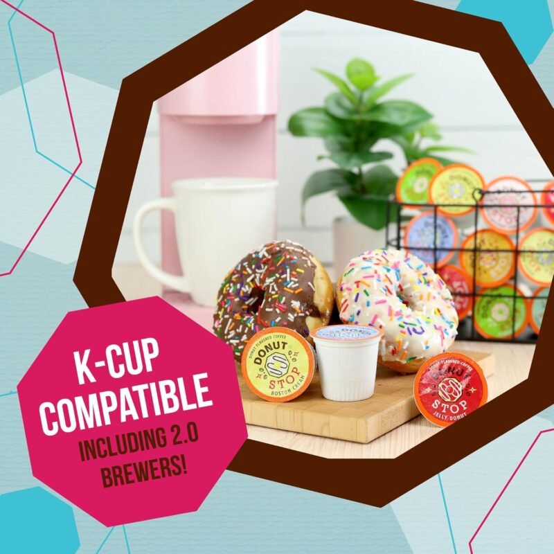 Donut Stop Vanilla Sprinkle Flavored Coffee Pods, 40 Count, Compatible with 2.0 K-Cup Brewers, Medium Roast, Kosher Certified - Image 6
