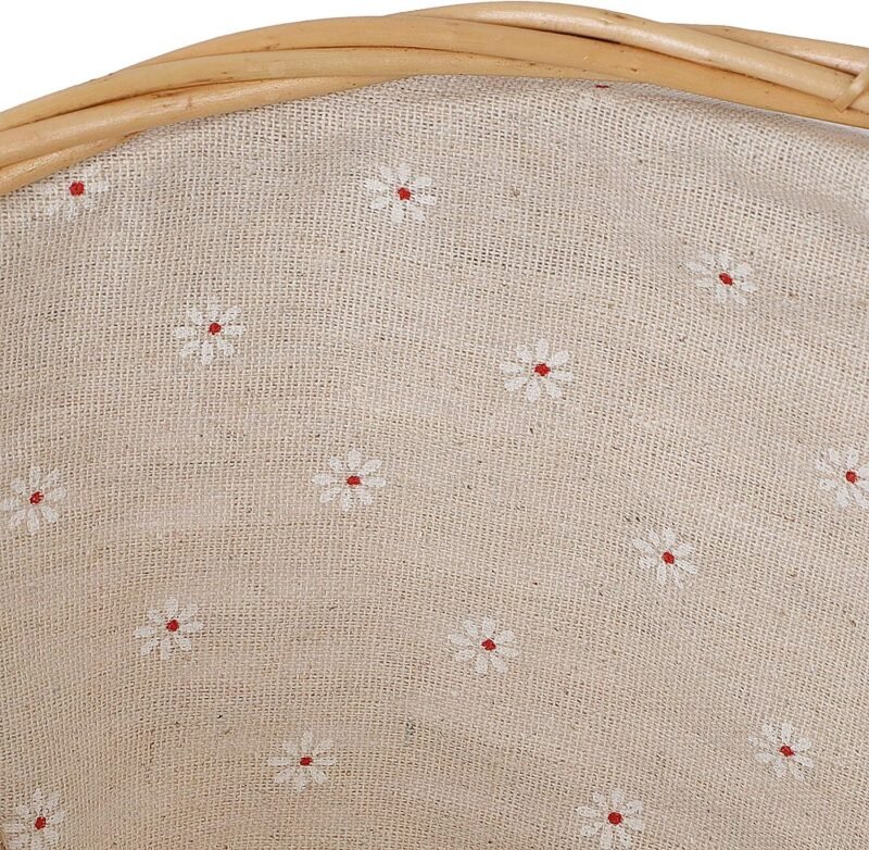 KINJOEK 2 Packs Wicker Woven Basket, 13" x 9" x 4.8" Multipurpose Natural Willow Basket with Handle Premium Linen Cotton Cloth Lining for Storage and Decoration, Natural - Image 4