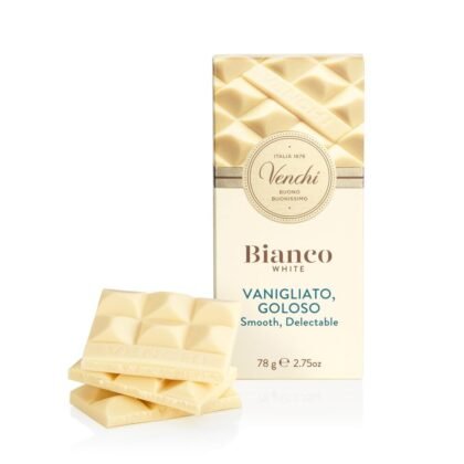 Venchi White Chocolate Bar 3.52oz - Pure White Chocolate - Ideal indulgent snack or dessert - Naturally Gluten Free