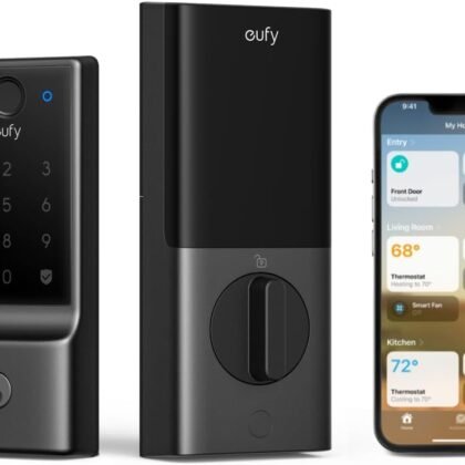 eufy Smart Lock E31, Fingerprint Keyless Entry Door Lock with Apple Home Ecosystem, for Front Door or Back, Supports Matter, Apple Home, Alexa, Google, 10000mAh Battery, Auto Lock