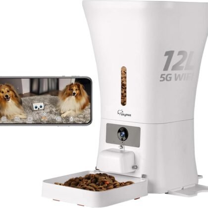 SKYMEE 12L 5G WiFi Aautomatic Dog Feeder Large Breed & Automatic cat feeders 1080P Full HD Pet Camera Treat Dispenser Food Dispenser