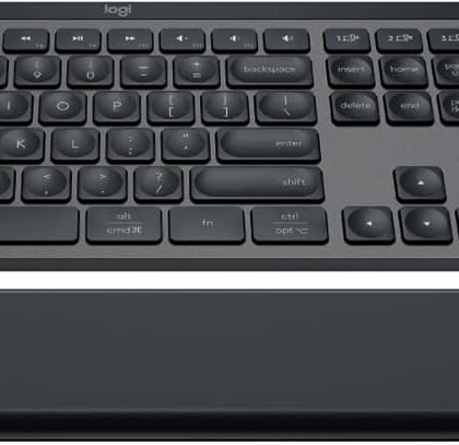 Logitech MX Keys S Combo - Performance Wireless Keyboard and Mouse with Palm Rest, Customizable Illumination, Fast Scrolling, Bluetooth, USB C, for Windows, Linux, Chrome, Mac