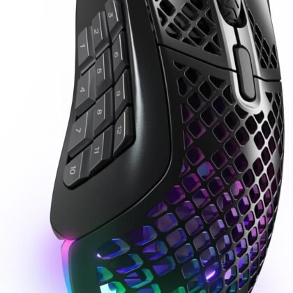 SteelSeries Aerox 9 Wireless - Holey RGB Gaming Mouse - Ultra-lightweight Water Resistant Design - 18 Buttons – Bluetooth/2.4 GHz - 18K DPI TrueMove Air Optical Sensor