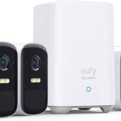 eufy security, eufyCam 2C Pro 4-Cam Kit, Wireless Home Security System with 2K Resolution, 180-Day Battery Life, HomeKit Compatibility, IP67, Night Vision, and No Monthly Fee.