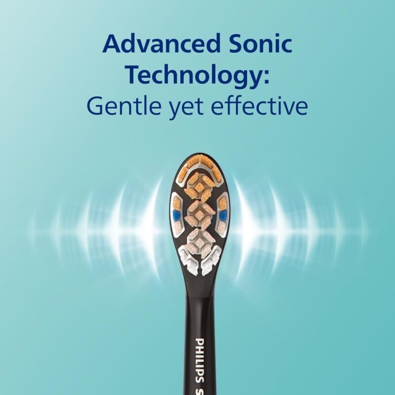 Philips Sonicare DiamondClean Smart 9500 Electric Toothbrush, Sonic Toothbrush with App, Pressure Sensor, Brush Head Detection, 5 Brushing Modes and 3 Intensity Levels, Black, Model HX9923/11 - Image 6