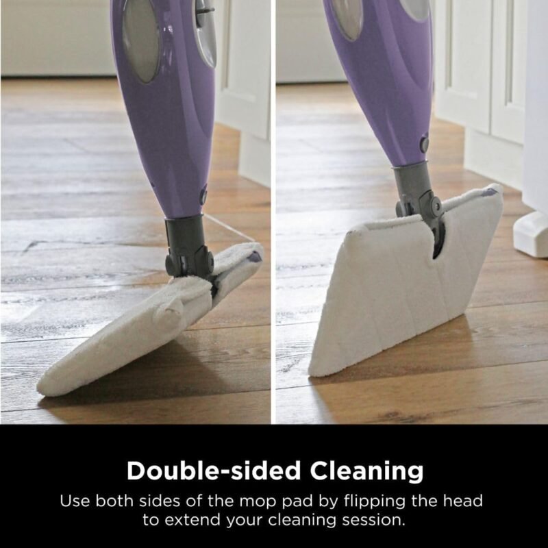 Shark S3501 Steam Pocket Mop Hard Floor Cleaner, With Rectangle Head and 2 Washable Pads, Easy Maneuvering, Quick Drying, Soft-Grip Handle and Powerful Steam, Purple - Image 5