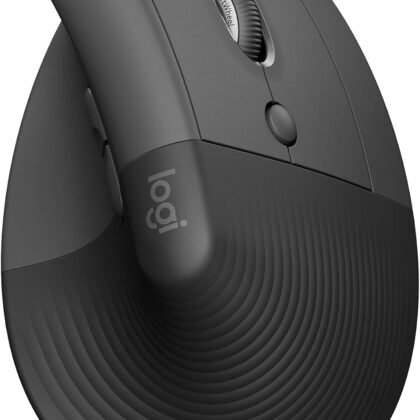 Logitech Lift Vertical Ergonomic Mouse, Wireless, Bluetooth or Logi Bolt USB receiver, Quiet clicks, 4 buttons, compatible with Windows/macOS/iPadOS, Laptop, PC - Graphite