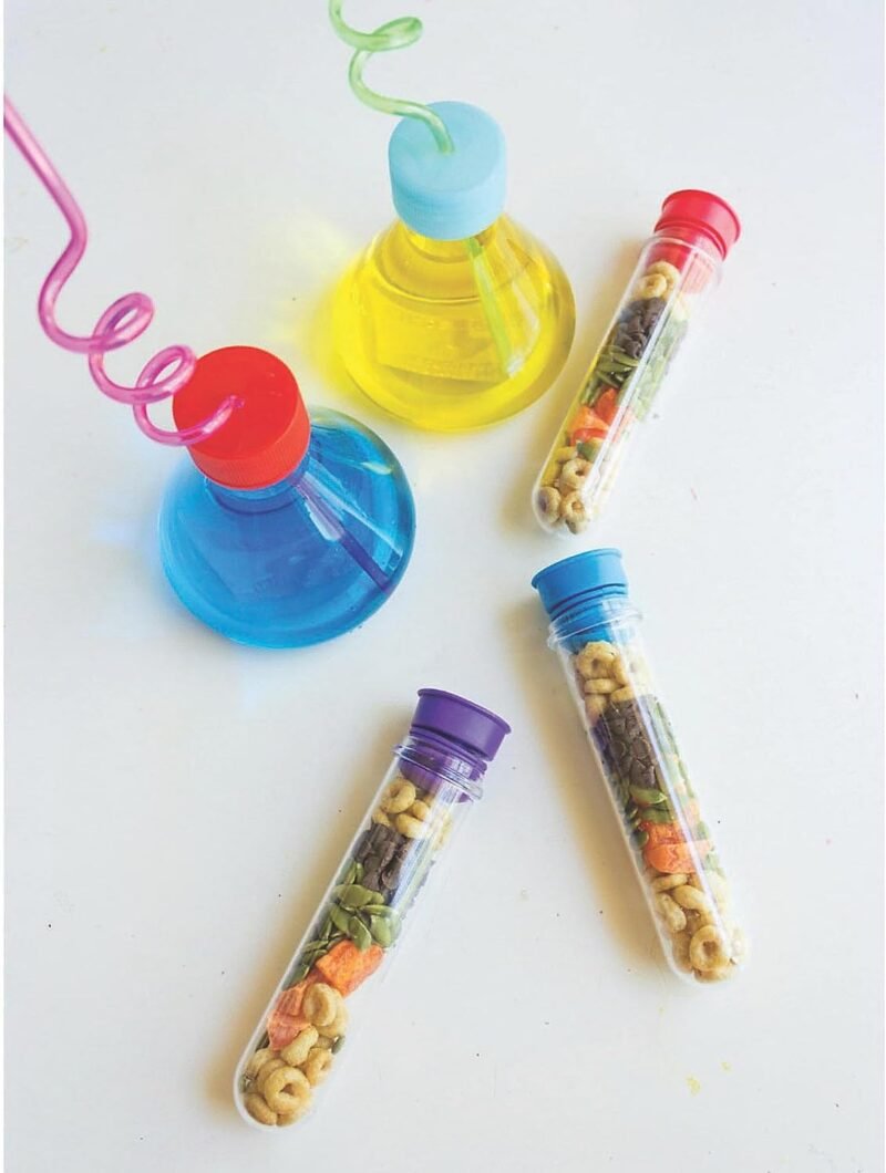 Fun Express Science Beaker Cups with Straws Set – 8oz BPA-Free Reusable Plastic Colorful Laboratory Party Supplies for Kids & Adults – Perfect for Science -Themed Parties – 8 Pieces - Image 4