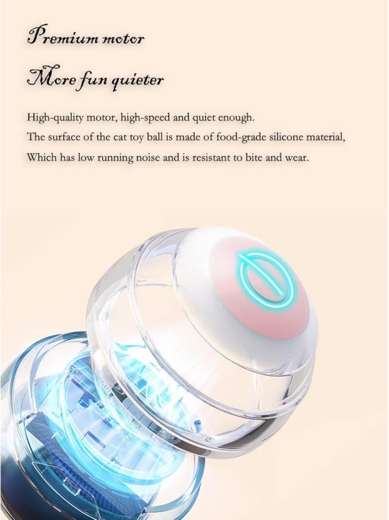 Cat Ball Toy, Interactive Cat Toys, Automatic Motion Activated Moving Ball Hide and Seek Game for Indoor Exercise，Gifts for Kittens - Image 5