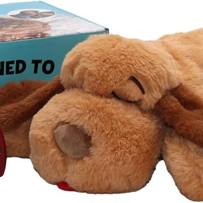 Original Snuggle Puppy Toys - Heartbeat Puppy for Dogs - Dog Plush for Anxiety Relief, Calming Aid, and Comfort Toy for Behavioral Training in Biscuit