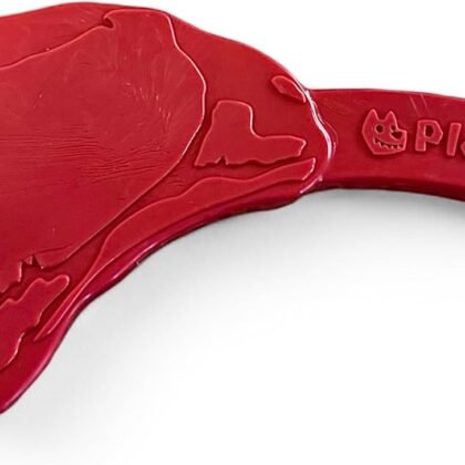 Ultra Premium Durable Nylon Steak Chew Toy for Dogs | for Aggressive Chewers | Made in USA (Tomahawk Ribeye) Red