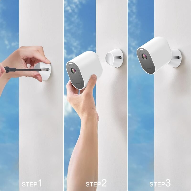 Magnetic Wall Mounts Compatible with Arlo Pro 5S 2K, Pro 4, Pro 3, Ultra 2, and Ultra Cameras, Arlo Accessories, Easy to Install - White (1 Pack) - Image 6