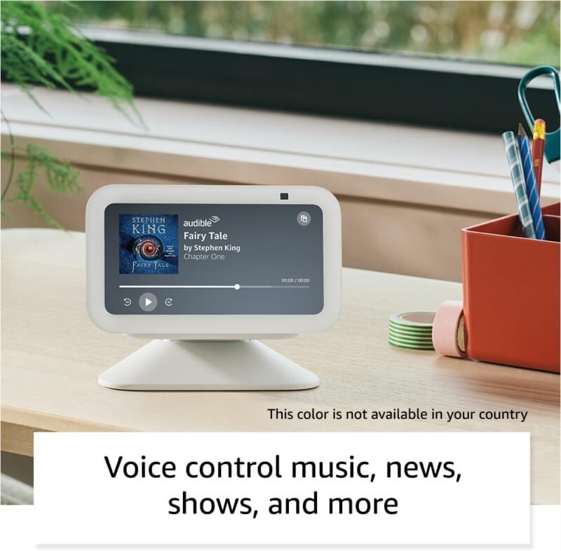 Echo Show 5 (3rd Gen, 2023 release) | Smart display with deeper bass and clearer sound | International Version with UK Power Adaptor | Charcoal - Image 3
