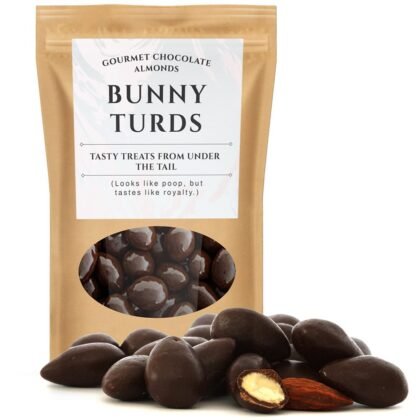 Bunny Turds Gourmet Chocolate Almonds - Cocoa Dusted Premium Easter Basket Stuffers for Adults Dipped Candy Funny Novelty Rabbit Poop Gift Kepperton