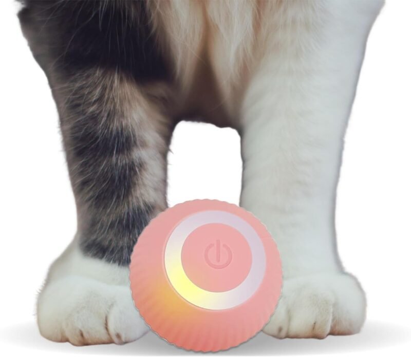 Cat Ball Toy, Interactive Cat Toys, Automatic Motion Activated Moving Ball Hide and Seek Game for Indoor Exercise，Gifts for Kittens