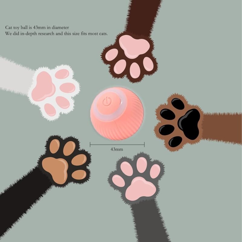 Cat Ball Toy, Interactive Cat Toys, Automatic Motion Activated Moving Ball Hide and Seek Game for Indoor Exercise，Gifts for Kittens - Image 3