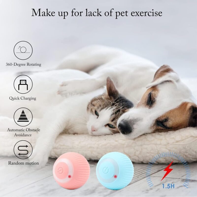 Cat Ball Toy, Interactive Cat Toys, Automatic Motion Activated Moving Ball Hide and Seek Game for Indoor Exercise，Gifts for Kittens - Image 4