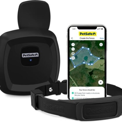PetSafe Guardian GPS Dog Fence – No Subscription – Create Your Own Wireless Fence for Dogs – for Yards 3/4 Acres or Larger – World's Safest GPS Dog Fence Tech – New, Redesigned Collar