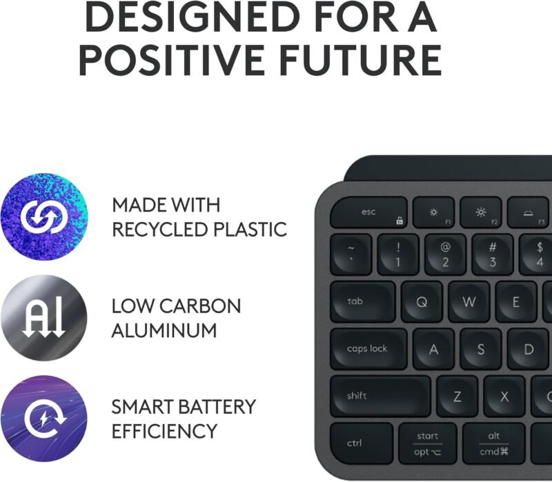 Logitech MX Keys S Combo - Performance Wireless Keyboard and Mouse with Palm Rest, Customizable Illumination, Fast Scrolling, Bluetooth, USB C, for Windows, Linux, Chrome, Mac - Image 10