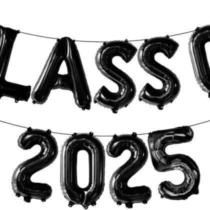 KatchOn, Black Class of 2025 Balloons - 16 Inch | Graduation Balloons for Grad Decorations Class of 2025 | Graduation Decorations 2025 | Black Grad Party Decor