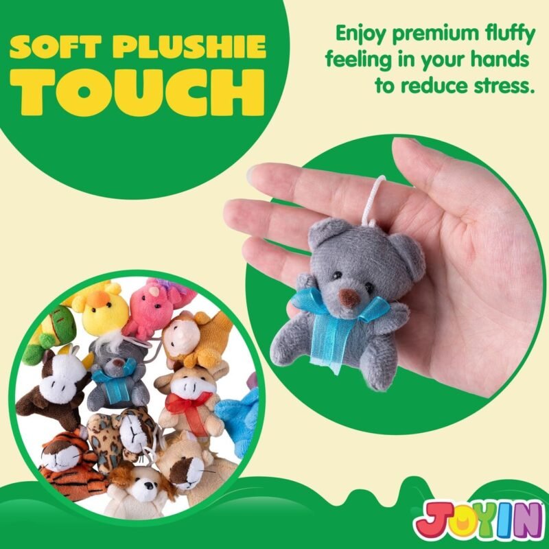 JOYIN 36 Pack Mini Animal Plush Toy Assortment (36 Units 3" Each),Bulk Stuffed Animals Party Favors for Kids, Small Animals Plush Keychain Decoration, Carnival Prizes, Valentine's Day Party Favors - Image 5