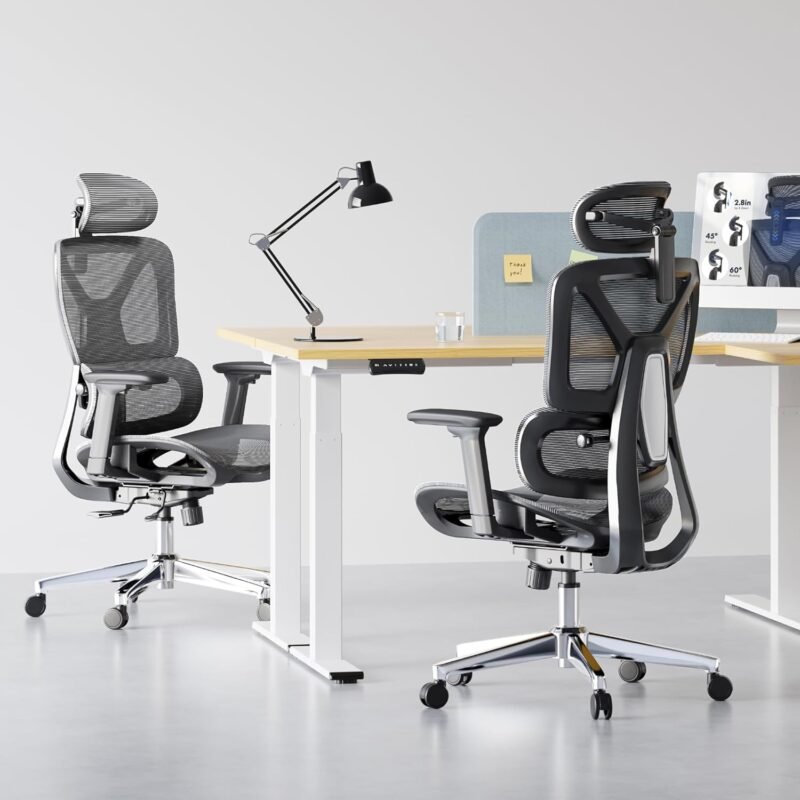FLEXISPOT Premium Ergonomic Office Chair - Adjustable 3D Armrests, Dynamic Lumbar Support, Recline & Tilt Function, Mesh Seat, for Home & Office Use, OC4-SD Dark Grey - Image 5