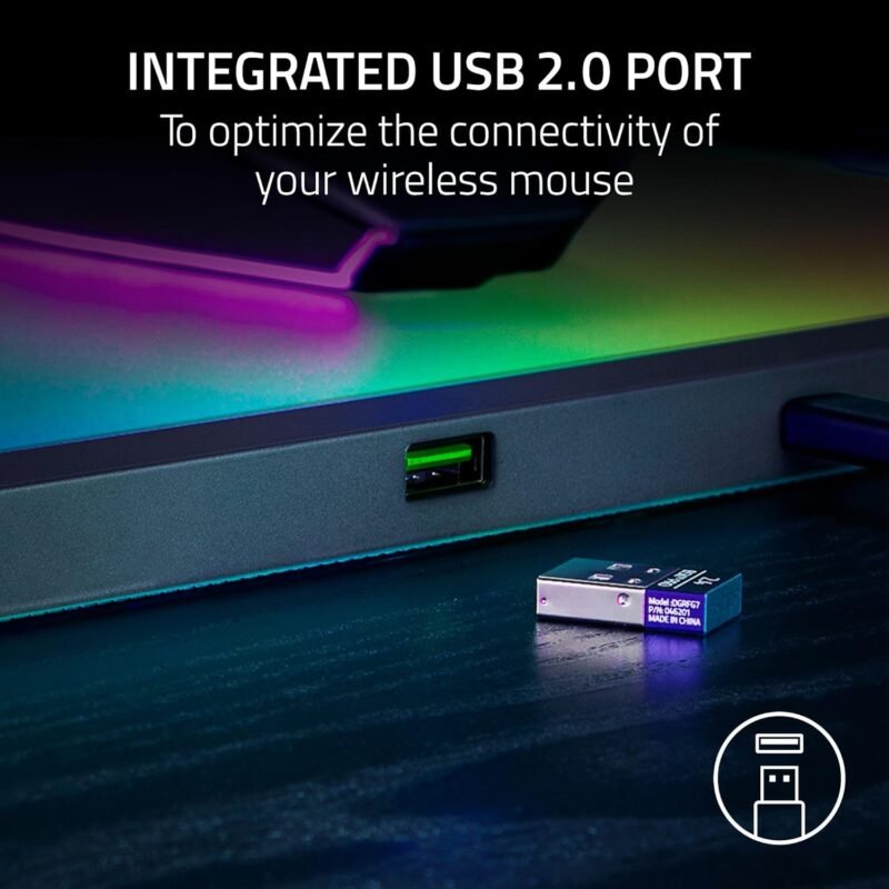 Razer Firefly V2 Pro Fully Illuminated RGB Gaming Mouse Mat: Backlit Design - 15 Zone Chroma Lighting - USB 2.0 Port - Detachable USB Type C Cable - Micro Textured Surface - Anti Slip Base - Image 4