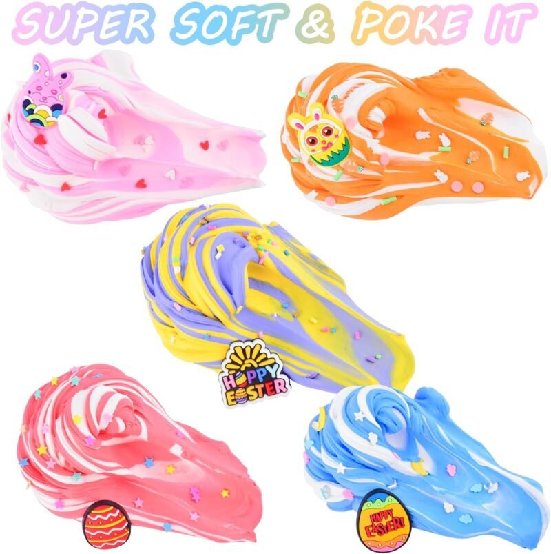 15 Pack Easter Egg Slime Kit, Fun & Stretchy Slime for Kids, Stress Relief Toy, Rabbit, Egg Charms, Easter Basket Stuffers, Birthday Gifts for Girls Boys, DIY Party Favors - Image 6