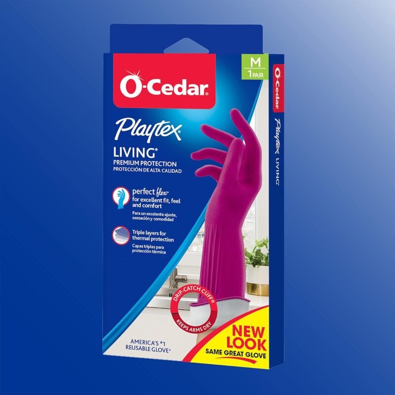 Playtex Living Drip-Catch Cuff Gloves, (Medium, 2 Pairs) Premium Protection Reusable Household Gloves - Image 3