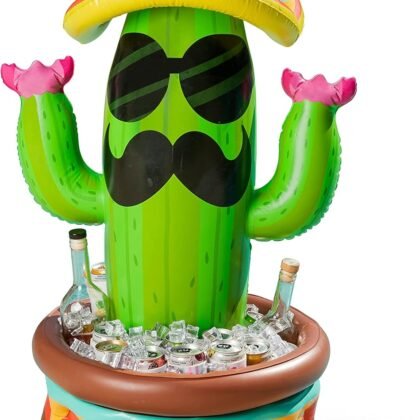 JOYIN 36" Inflatable Cactus Cooler with Sombrero Hat for Fiesta, Cinco de Mayo Party Supplies, Inflatable , Pool Party Decoration