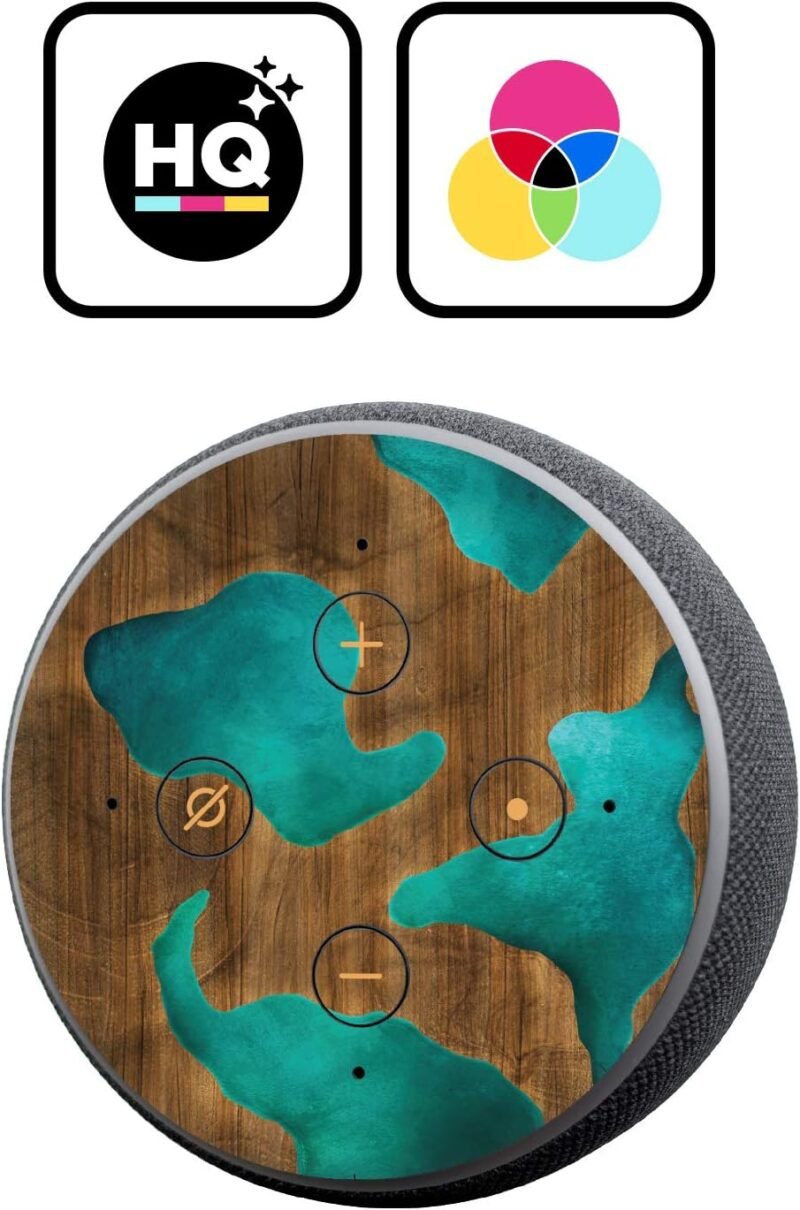 Head Case Designs Officially Licensed Alyn Spiller Aqua Art Mix Matte Vinyl Sticker Skin Decal Cover Compatible with Amazon Echo Dot (3rd Gen) - Skin only Echo Dot (3rd Gen) is NOT Included - Image 2