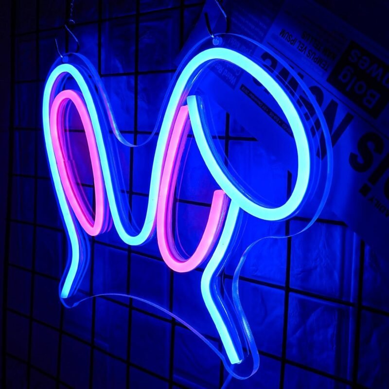 Easter Bunny Neon Sign - Pink Blue Rabbit Ears Light, Dimmable Cute LED Wall Decor for Children's Room, Easter Day Decoration, Gifts, Birthday Parties - Image 2