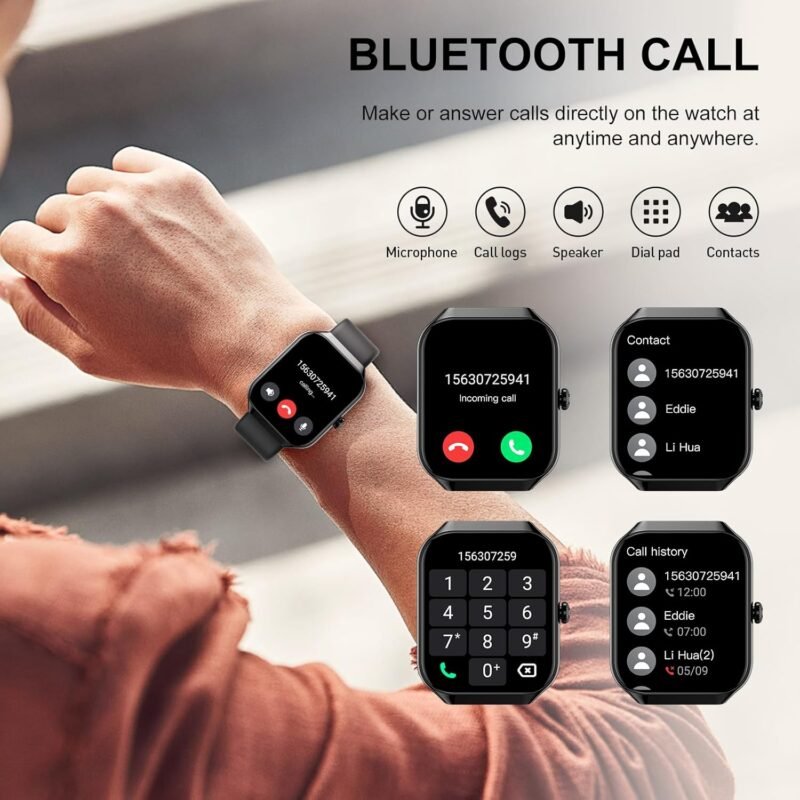 Smart Watch for Men Women, 1.96"HD Smartwatch (Answer/Make Call) with Heart Rate/Sleep Monitor/Spo2/Pedometer, 2025 New Fitness Watch 113+ Sport Modes, IP68 Waterproof Activity Tracker for Android iOS - Image 3