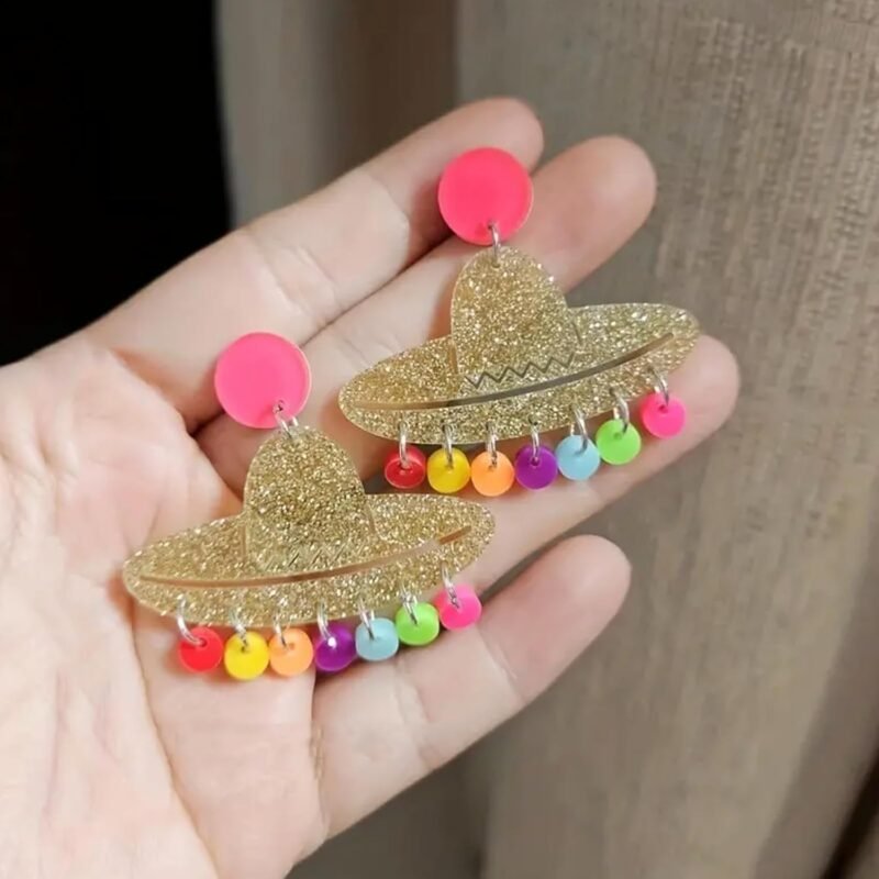 Cinco De Mayo Hats Earrings for Women Fiesta Earrings Cinco De Mayo Shirt Outfit Party Favors Fiesta Dress for Women Mexico Festival Outfits Essentials Accessories - Image 5