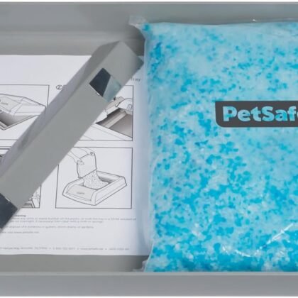 Official PetSafe ScoopFree Crystal Reusable Tray - Compatible with PetSafe ScoopFree Crystal Automatic Self-Cleaning Litter Boxes, Includes 4.3 lb of Premium Non Clumping Crystal Litter, Fresh Scent