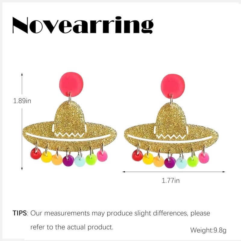 Cinco De Mayo Hats Earrings for Women Fiesta Earrings Cinco De Mayo Shirt Outfit Party Favors Fiesta Dress for Women Mexico Festival Outfits Essentials Accessories - Image 6