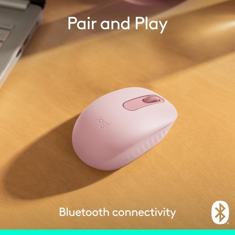 Logitech M196 Bluetooth Wireless Mouse, Compact and Portable Mouse for Laptops, Tablets and More, 12-Month Battery, Smooth Tracking, Compatible with PC and Mac, Windows and macOS - Rose - Image 2