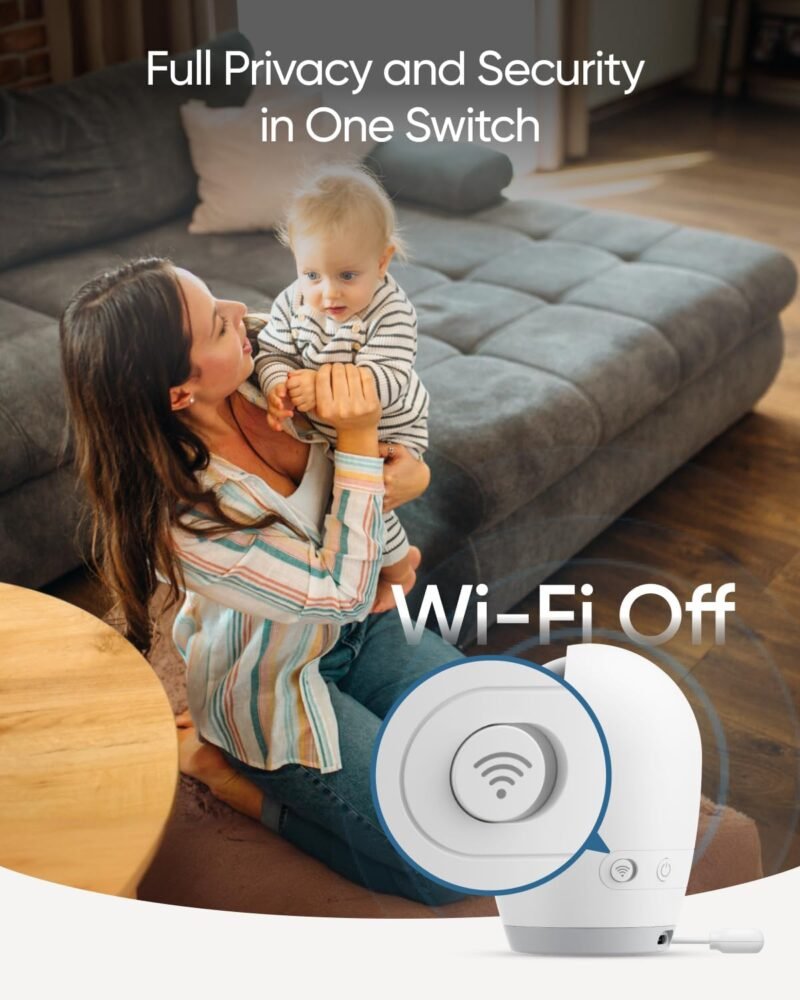 eufy Baby Monitor E21 Add-On Camera, 4K UHD Resolution, 330° Pan and 60° Tilt, 8× Zoom, Night Vision, 5000mAh Built-in Battery, ANR - Image 6