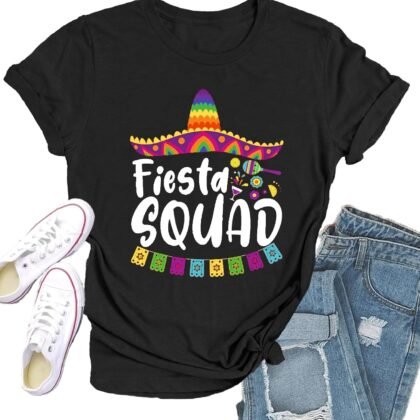 Cinco De Mayo Shirts for Women: Mexican Fiesta Tshirt Sombrero Tee Tops