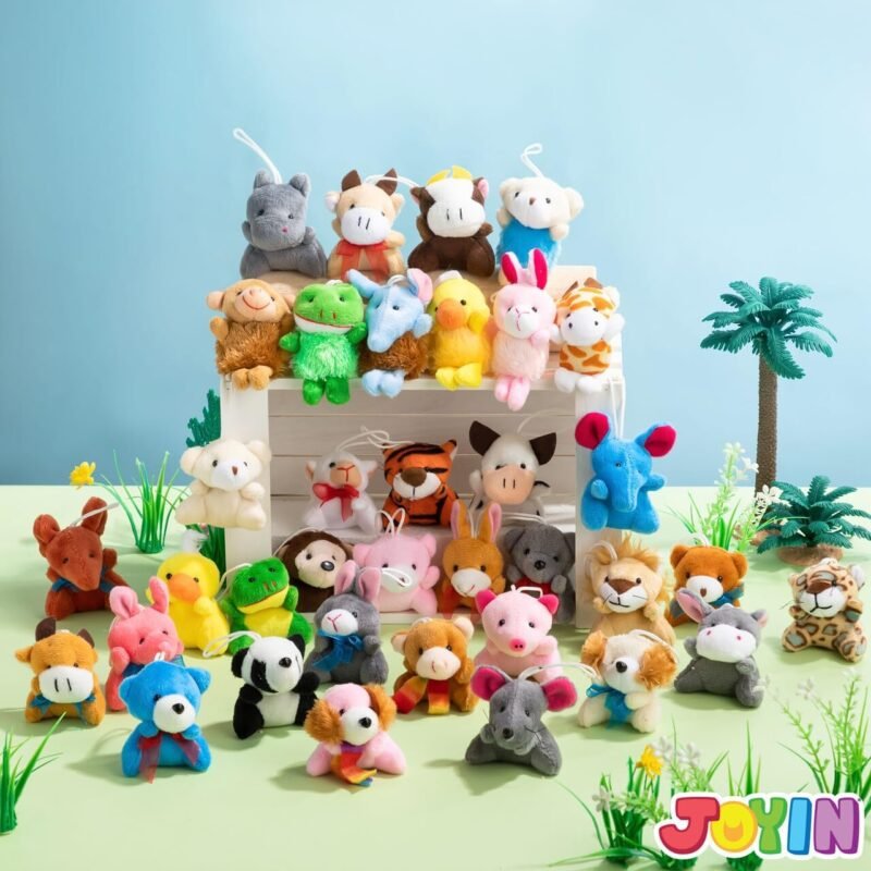JOYIN 36 Pack Mini Animal Plush Toy Assortment (36 Units 3" Each),Bulk Stuffed Animals Party Favors for Kids, Small Animals Plush Keychain Decoration, Carnival Prizes, Valentine's Day Party Favors - Image 8