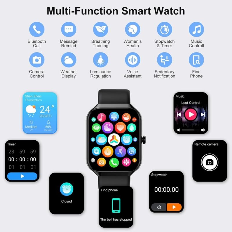 Smart Watch for Men Women, 1.96"HD Smartwatch (Answer/Make Call) with Heart Rate/Sleep Monitor/Spo2/Pedometer, 2025 New Fitness Watch 113+ Sport Modes, IP68 Waterproof Activity Tracker for Android iOS - Image 7
