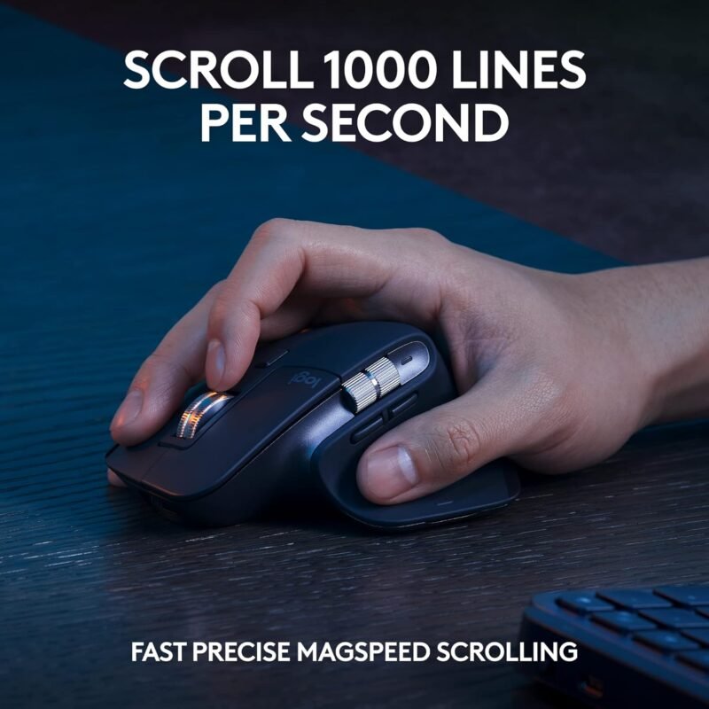 Logitech MX Keys S Combo - Performance Wireless Keyboard and Mouse with Palm Rest, Customizable Illumination, Fast Scrolling, Bluetooth, USB C, for Windows, Linux, Chrome, Mac - Image 4