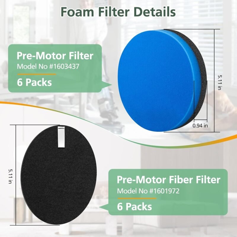 HEPA Filter Replacement Kit Compatible with Bissell 2998 Multiclean Lift-Off Pet Vacuum, Fit for Bissell 2998 2999 2849 3000 3057 28492 31259 3399 2852 31269 3125W Vacuum, Part 1625641 (3+6 Pack) - Image 5