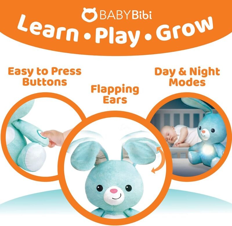 BabyBibi Easter Bunny Stuffed Animal - Interactive Soft Plush Peekaboo Bunny, 16" Tall - Peek a Boo Easter Toy for Ages 6 Months to 5 Year Old - Image 4